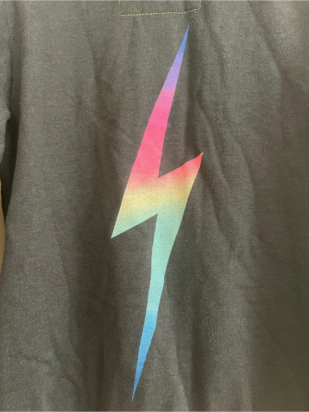 Aviator Nation Charcoal Zip Hoodie with Rainbow Lightning Bolt - Picture 7 of 9
